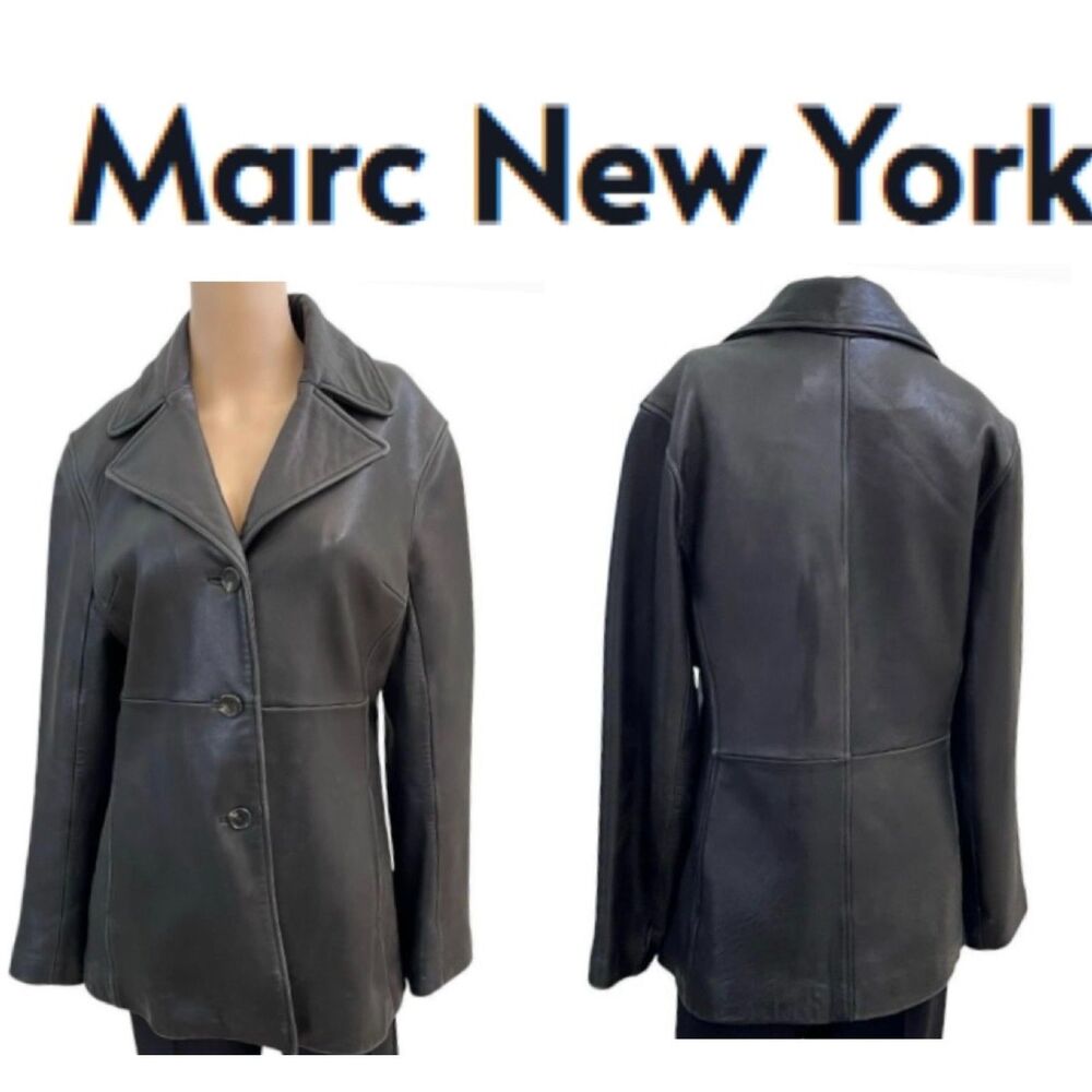 SZ S Marc New York Andrew Marc Black Genuine High-Quality Leather Jacket